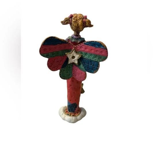 Vintage Russ Berrie Heavensent Girl Angel Holding Teddy Bear & Star Figurine - Picture 3 of 5